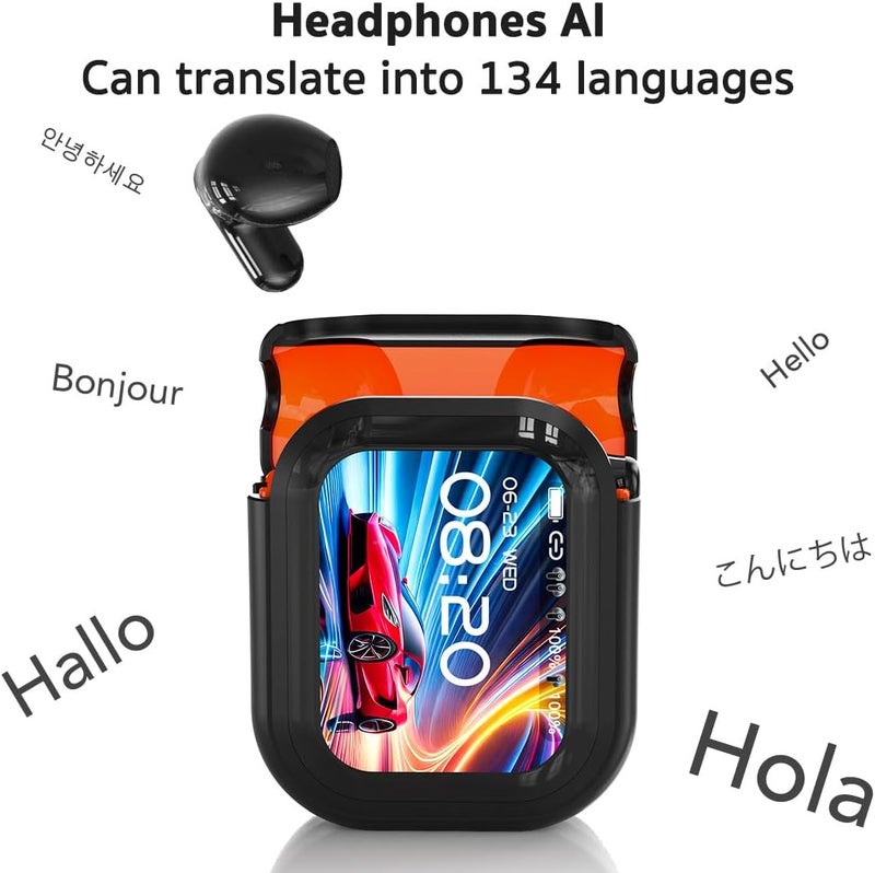 Dwolm NE20 AI Translation Earbuds Real Time: 3-in-1 Translation Headphones with Touch Screen, 135 Languages, Translator Earbuds with 60H Playtime, Support Playing Music Phone Calls for Travel - Image 2
